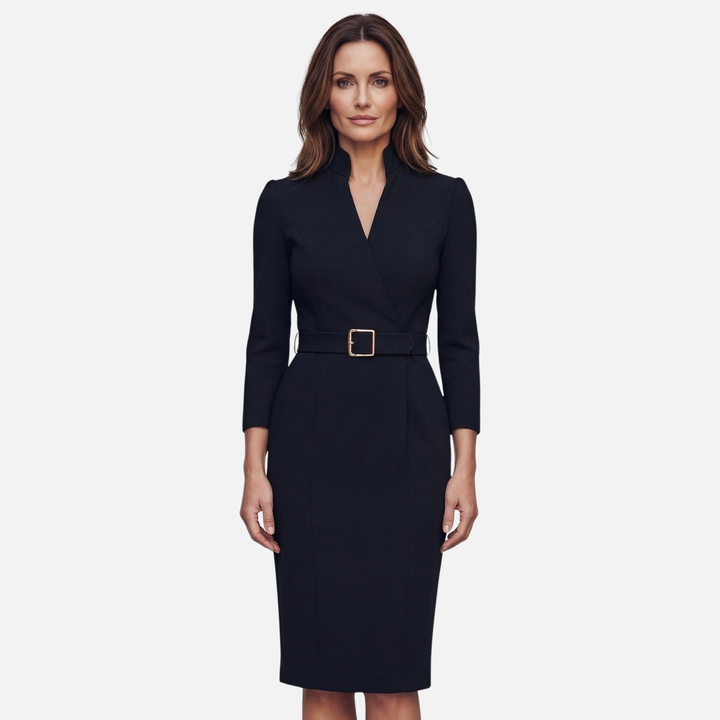 Taillierter Kleid mit Gürtel an der Taille für Frauen