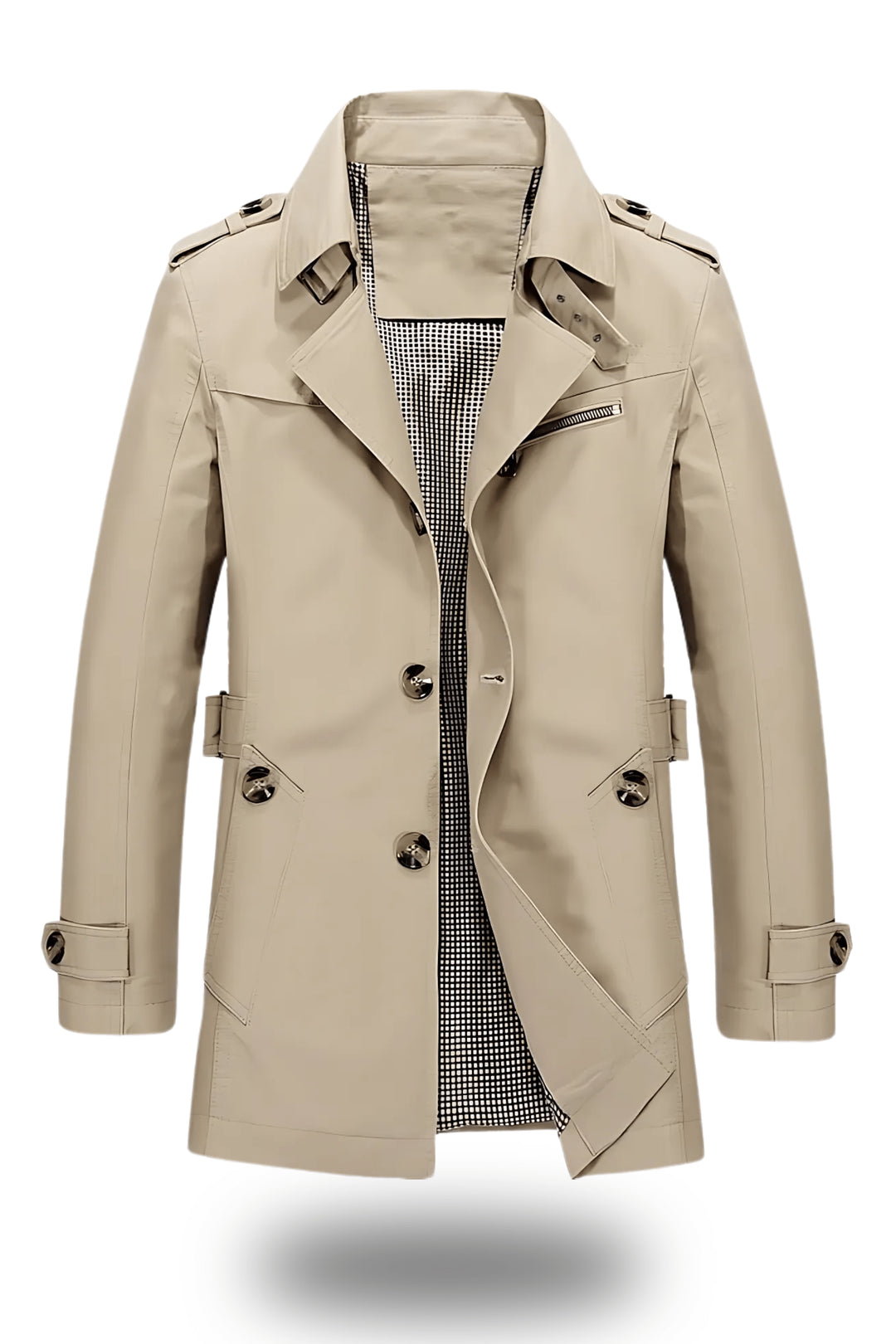 Trenchcoat mit umgelegtem Kragen für Herren – Klassisch 1