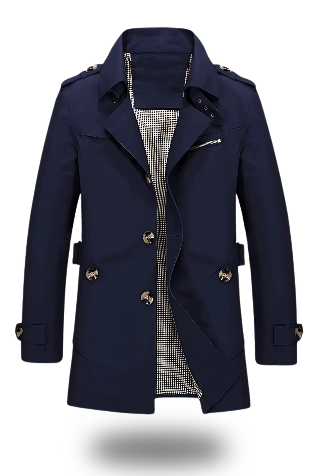 Trenchcoat mit umgelegtem Kragen für Herren – Klassisch 4