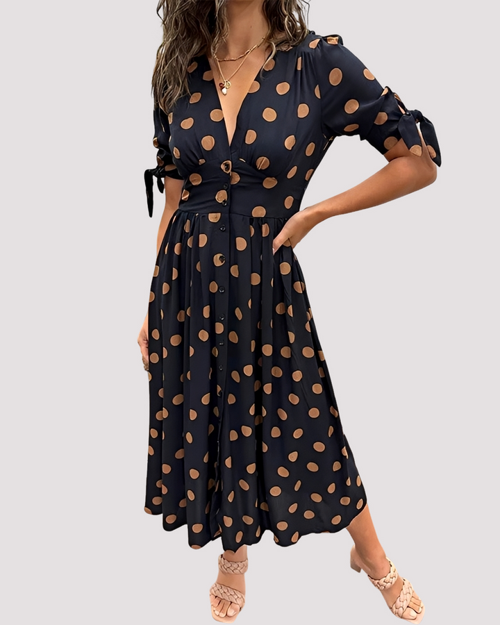 V-Ausschnitt-Kleid für Damen – In A-Linien-Form & mit tiefem Dekolleté 5