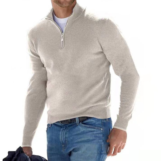 V-Ausschnitt-Pullover für Herren – Aus Merino mit Reißverschluss 4