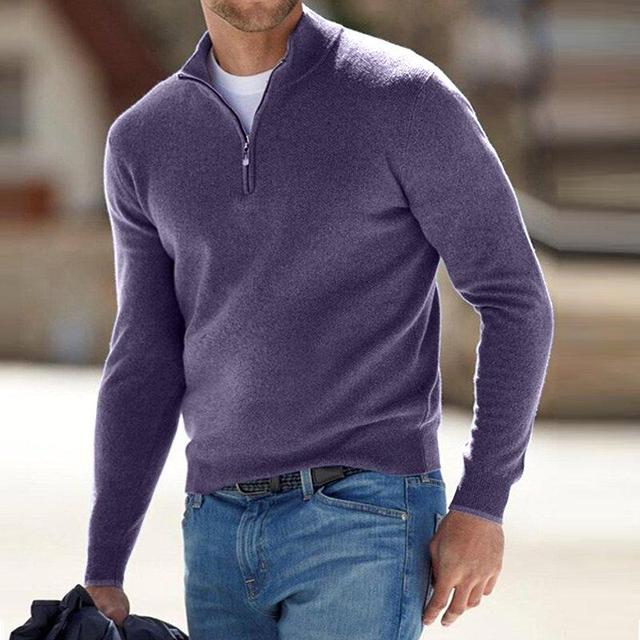 V-Ausschnitt-Pullover für Herren – Aus Merino mit Reißverschluss 6