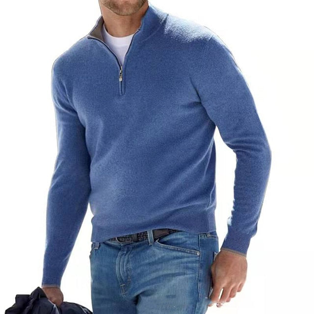 V-Ausschnitt-Pullover für Herren – Aus Merino mit Reißverschluss 7