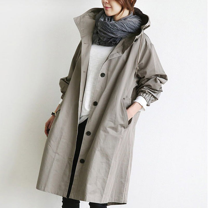 Wasserabweisend-Trenchcoat für Damen – Doppelreiher mit Gürtel 1