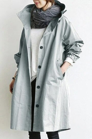 Wasserabweisend-Trenchcoat für Damen – Doppelreiher mit Gürtel 10
