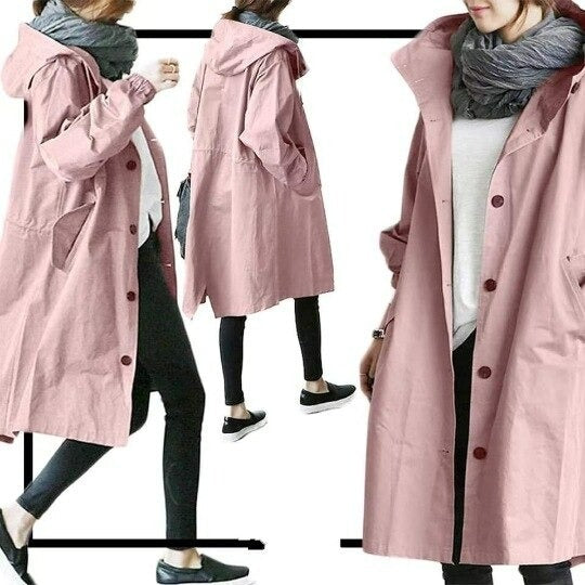 Wasserabweisend-Trenchcoat für Damen – Doppelreiher mit Gürtel 11