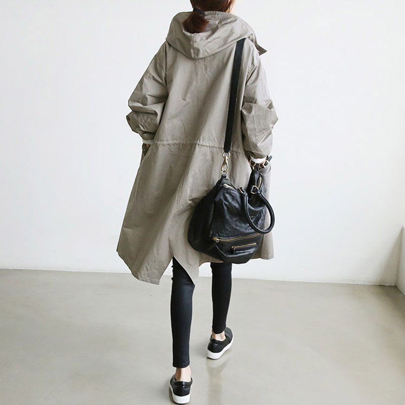 Wasserabweisend-Trenchcoat für Damen – Doppelreiher mit Gürtel 3