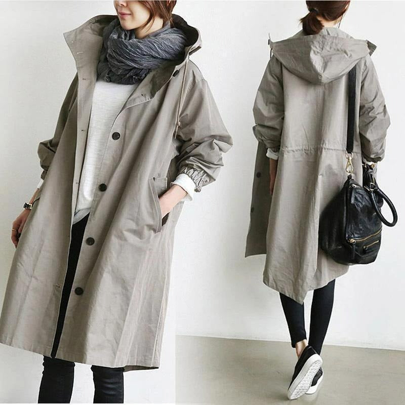 Wasserabweisend-Trenchcoat für Damen – Doppelreiher mit Gürtel 6