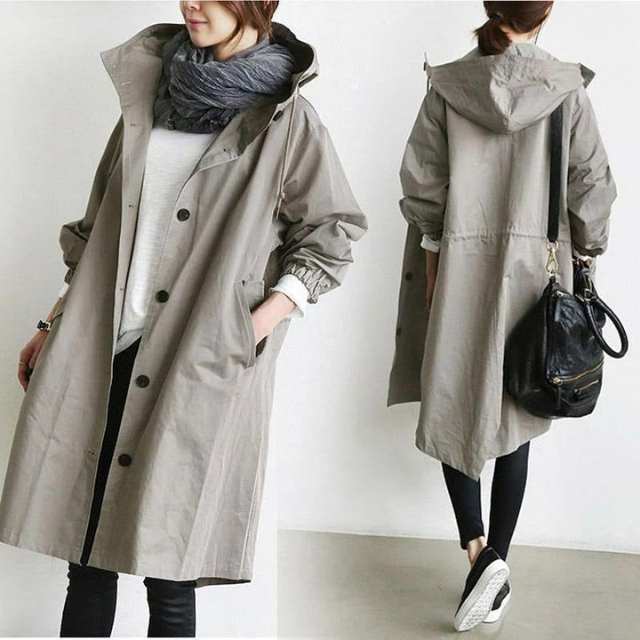 Wasserabweisend-Trenchcoat für Damen – Doppelreiher mit Gürtel 6
