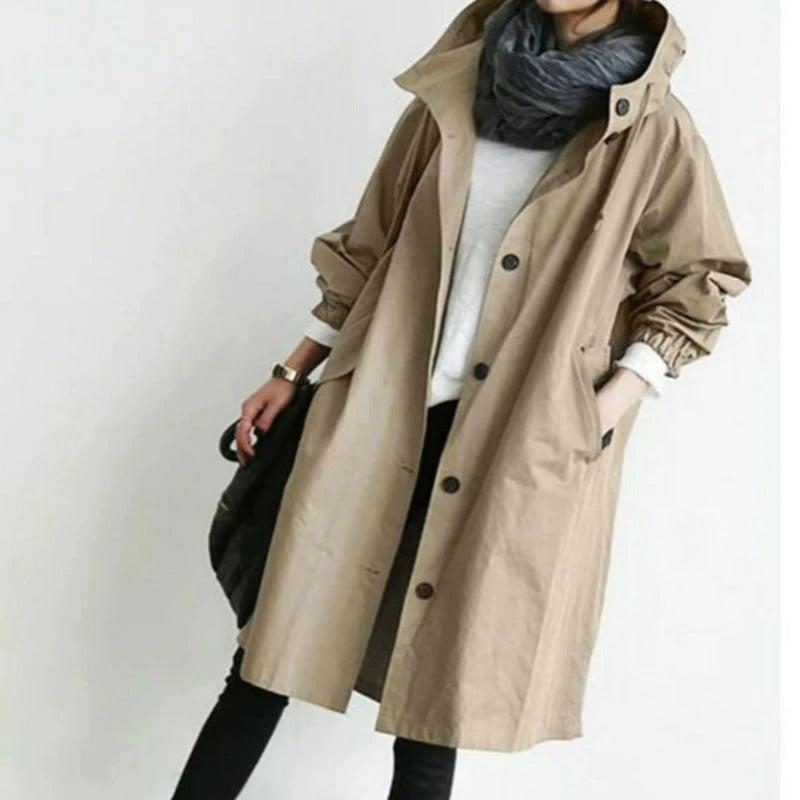 Wasserabweisend-Trenchcoat für Damen – Doppelreiher mit Gürtel 8