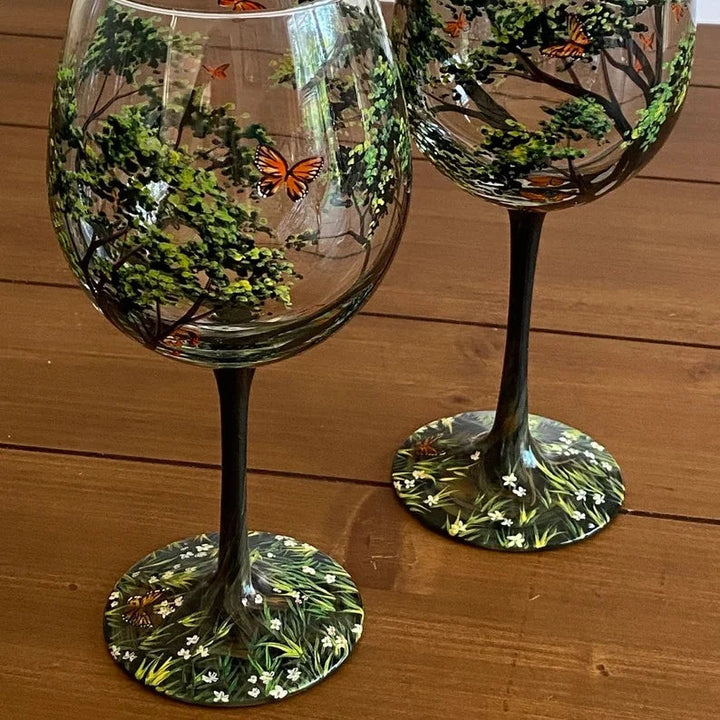 Weingl_ser_Vier_Jahreszeiten_Handbemaltes_Baum_Design_Set_1