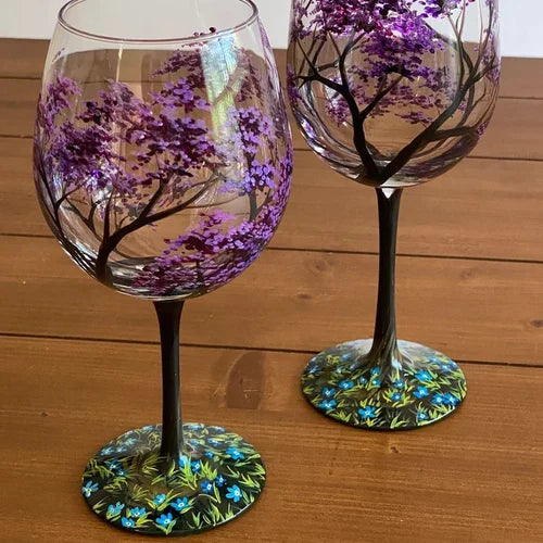 Weingl_ser_Vier_Jahreszeiten_Handbemaltes_Baum_Design_Set_10