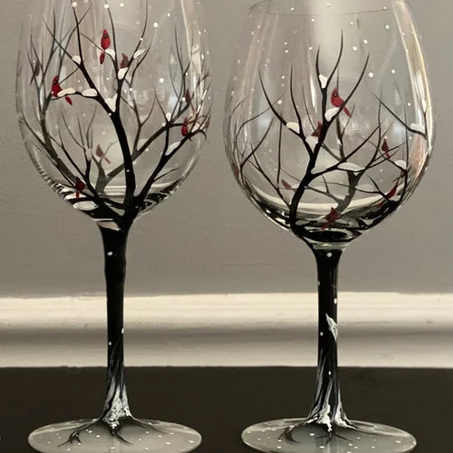 Weingl_ser_Vier_Jahreszeiten_Handbemaltes_Baum_Design_Set_12