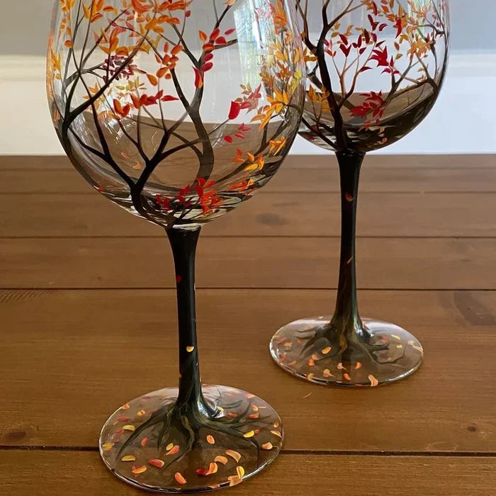 Weingl_ser_Vier_Jahreszeiten_Handbemaltes_Baum_Design_Set_8