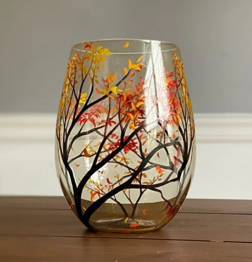 Weingl_ser_Vier_Jahreszeiten_Handbemaltes_Baum_Design_Set_9