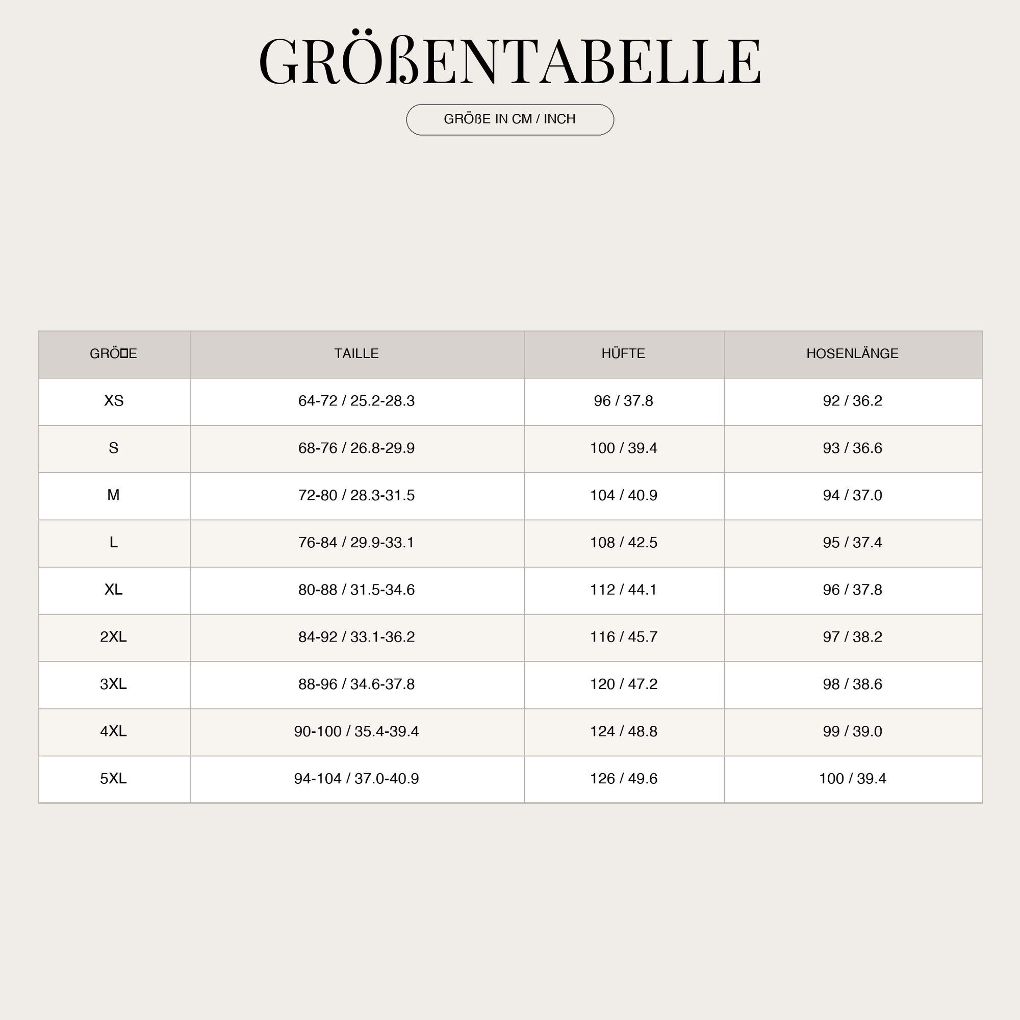 Size Chart