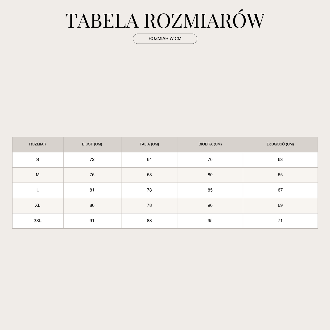 Kopertowy strój kąpielowy damski – Z modelującym sylwetkę komfortem size chart