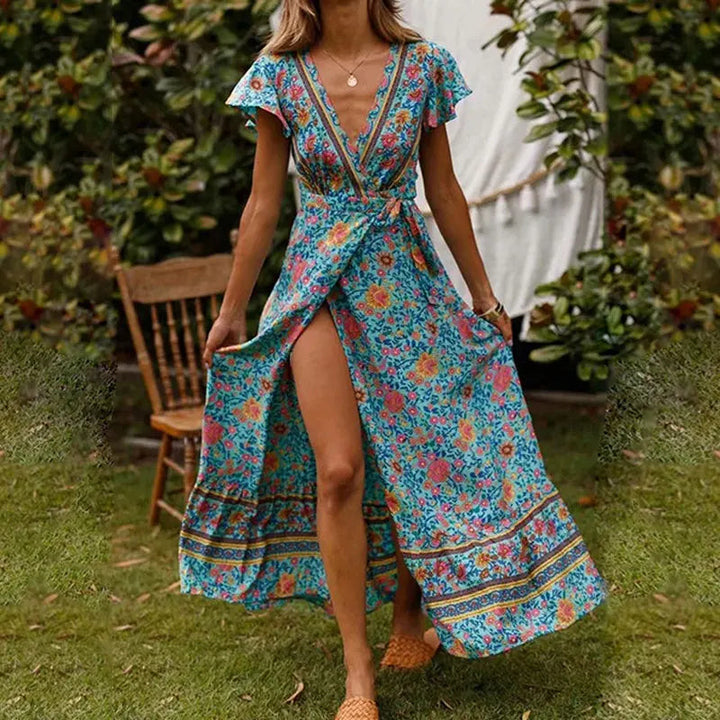 Wickel-Maxikleid für Damen – Mit V-Ausschnitt und festlich 1