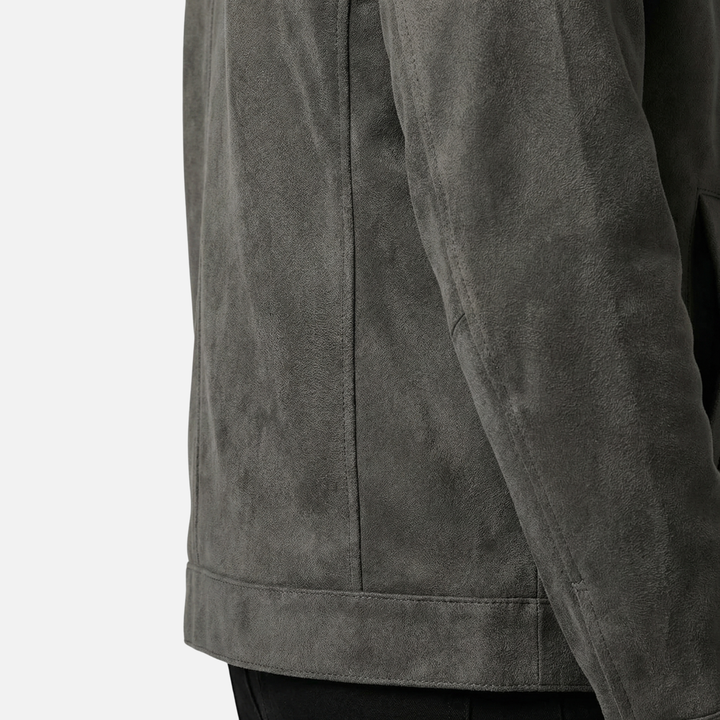 Wildleder Look Jacke Uebergangsjacke fuer Herren 8