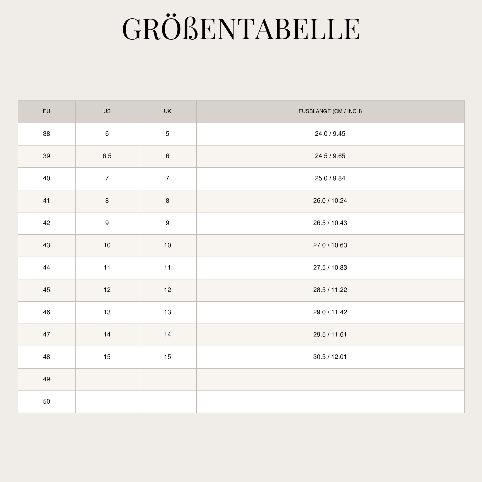 Size Chart