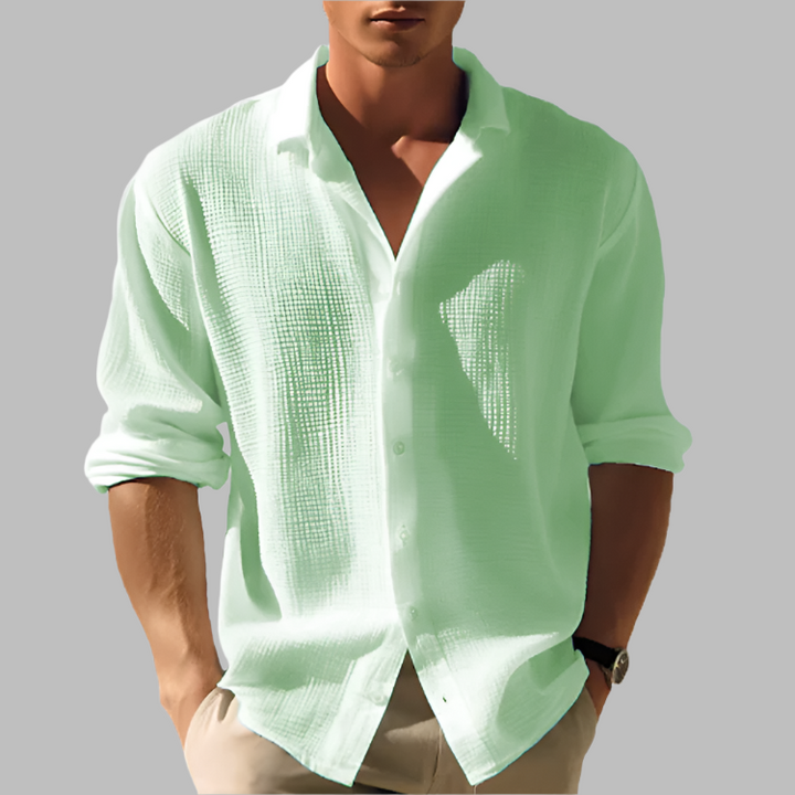 Lässiges langärmeliges Herrenhemd | Button-down