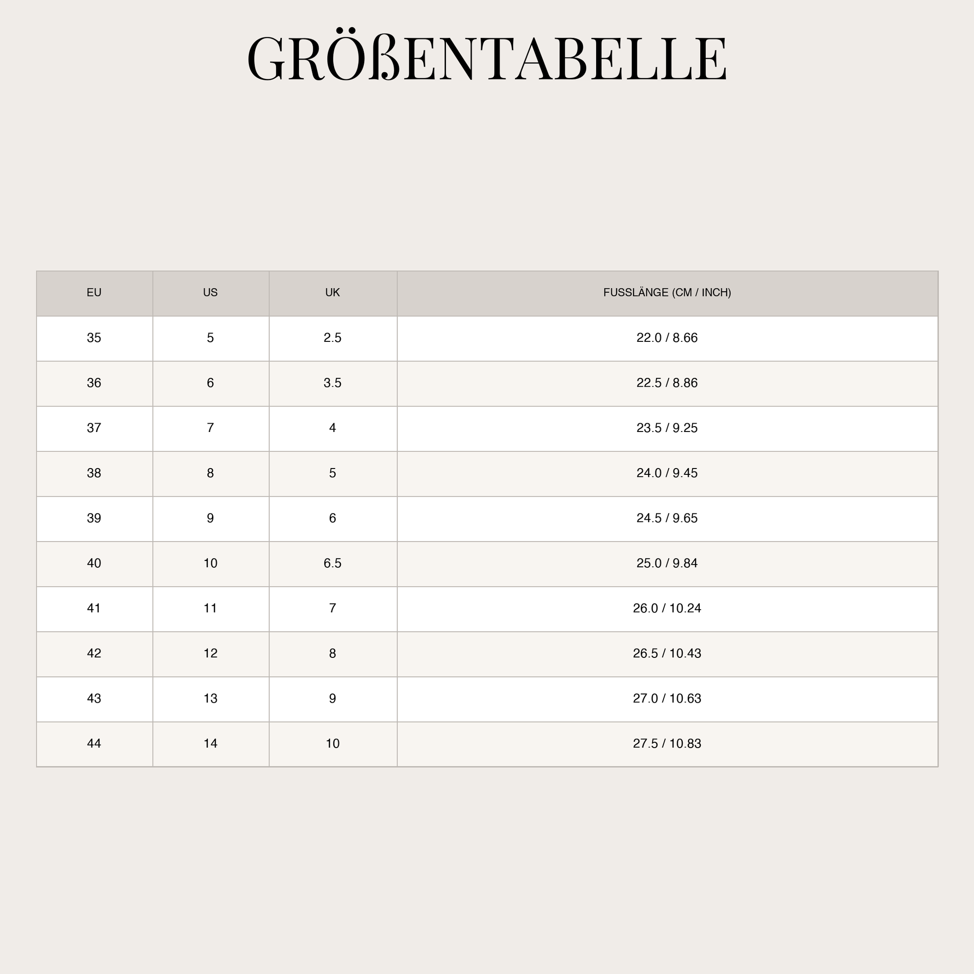Size Chart