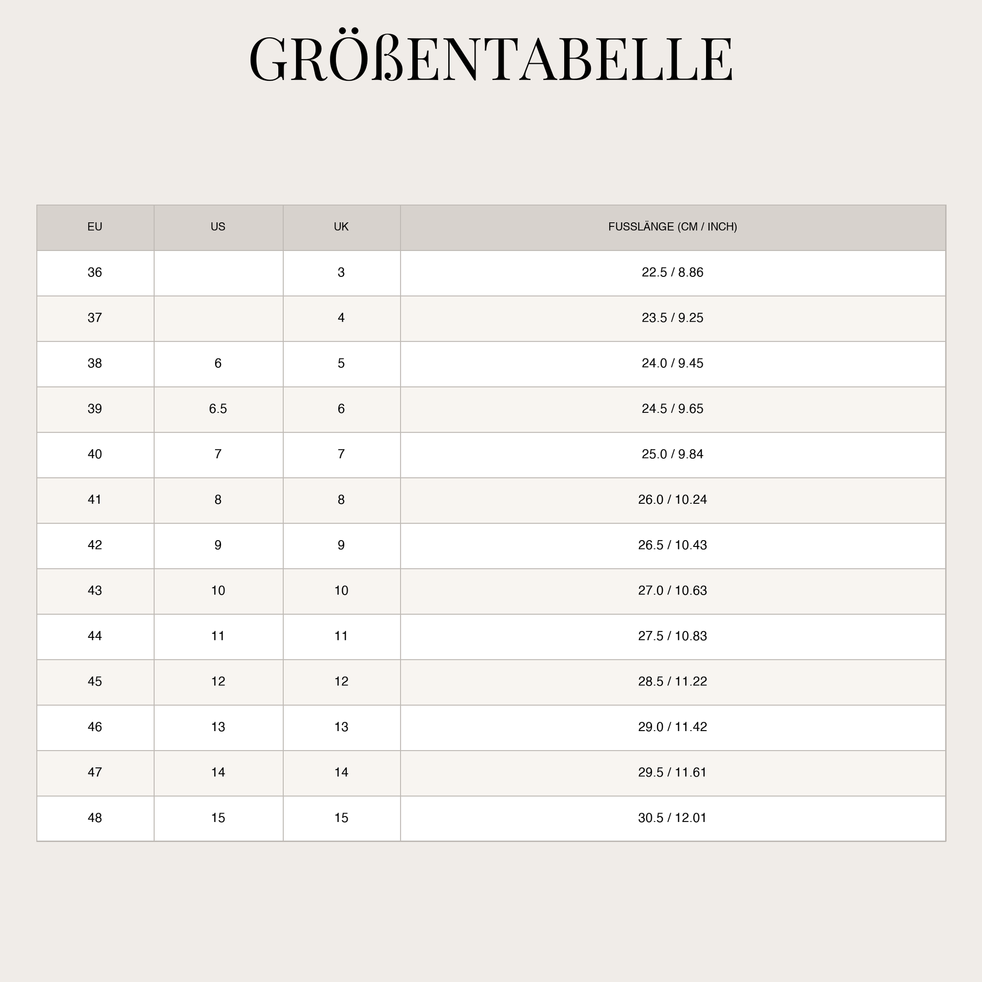Size Chart