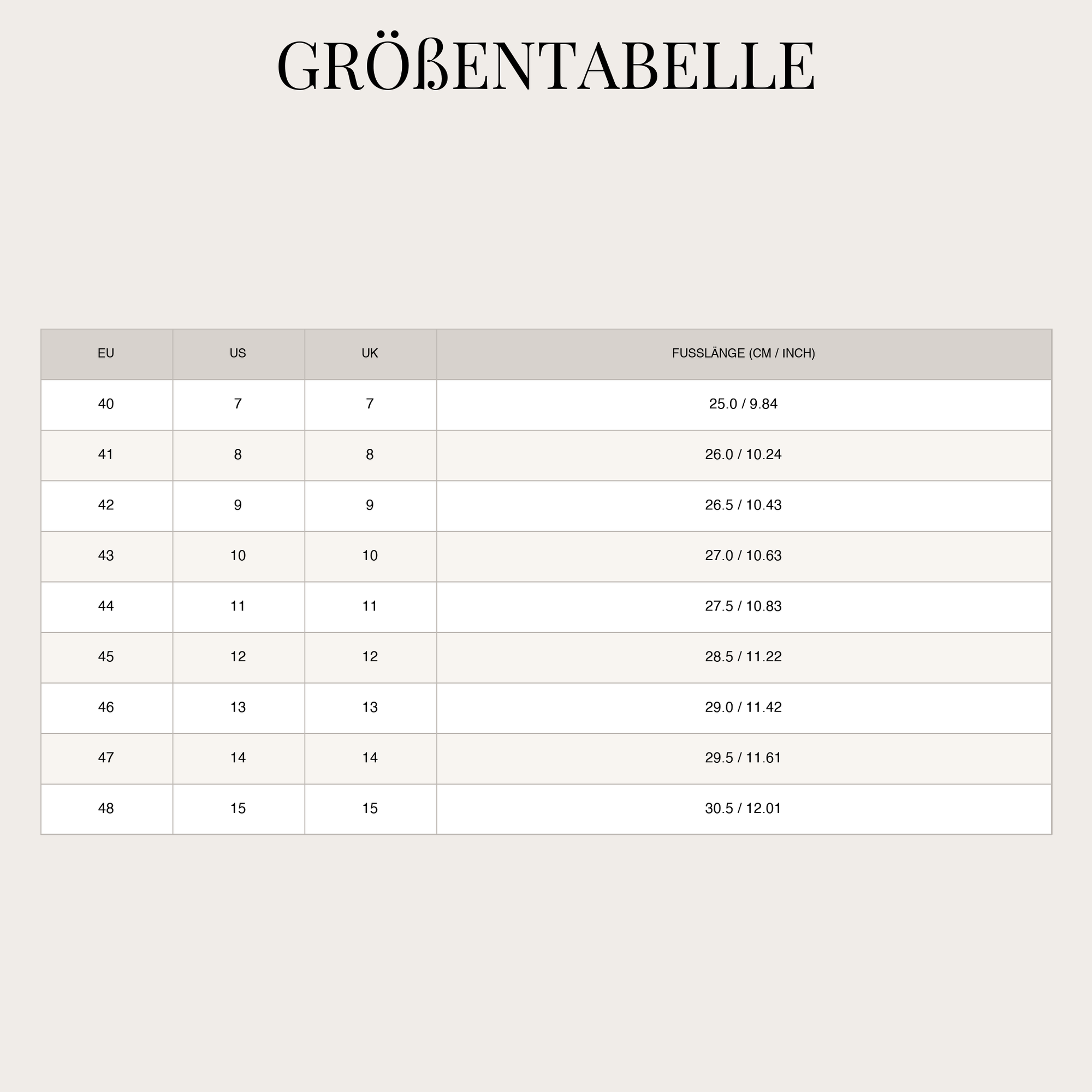 Size Chart