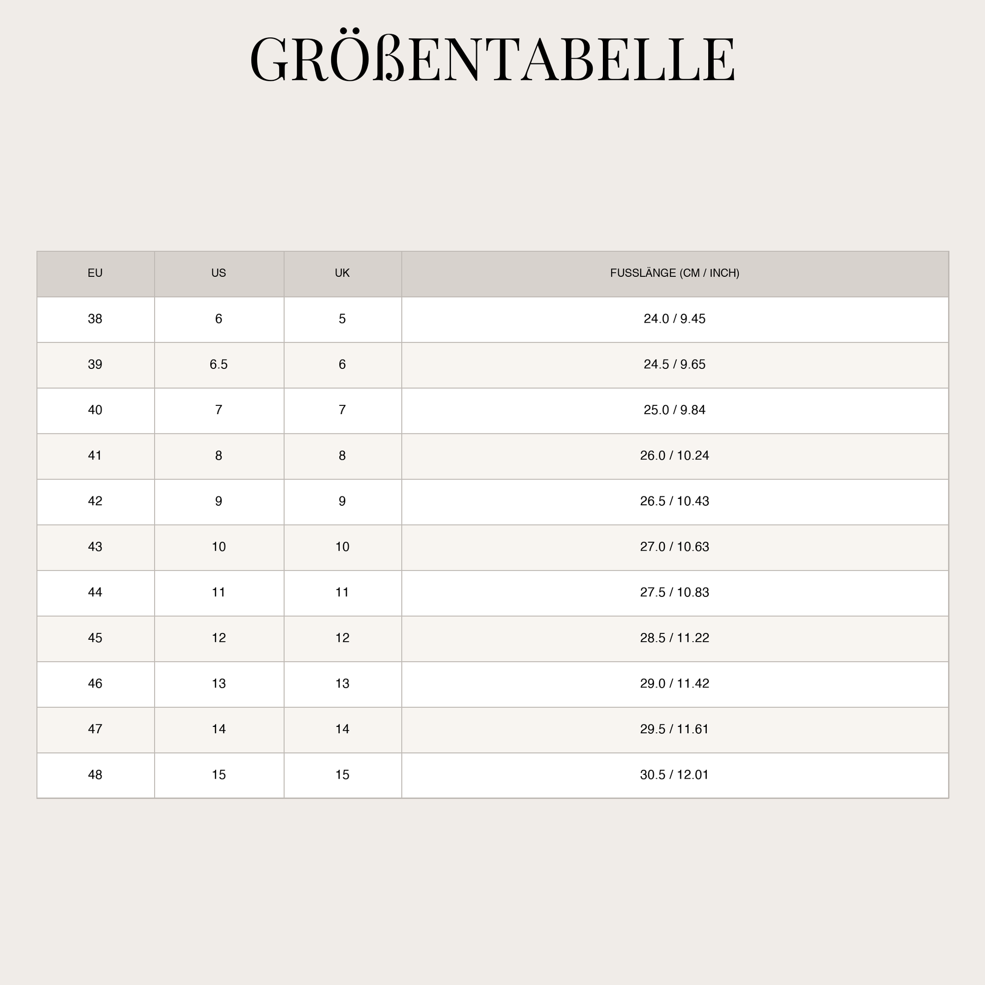 Size Chart