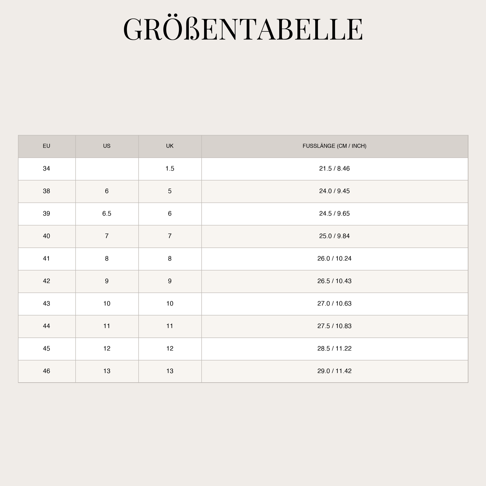 Size Chart