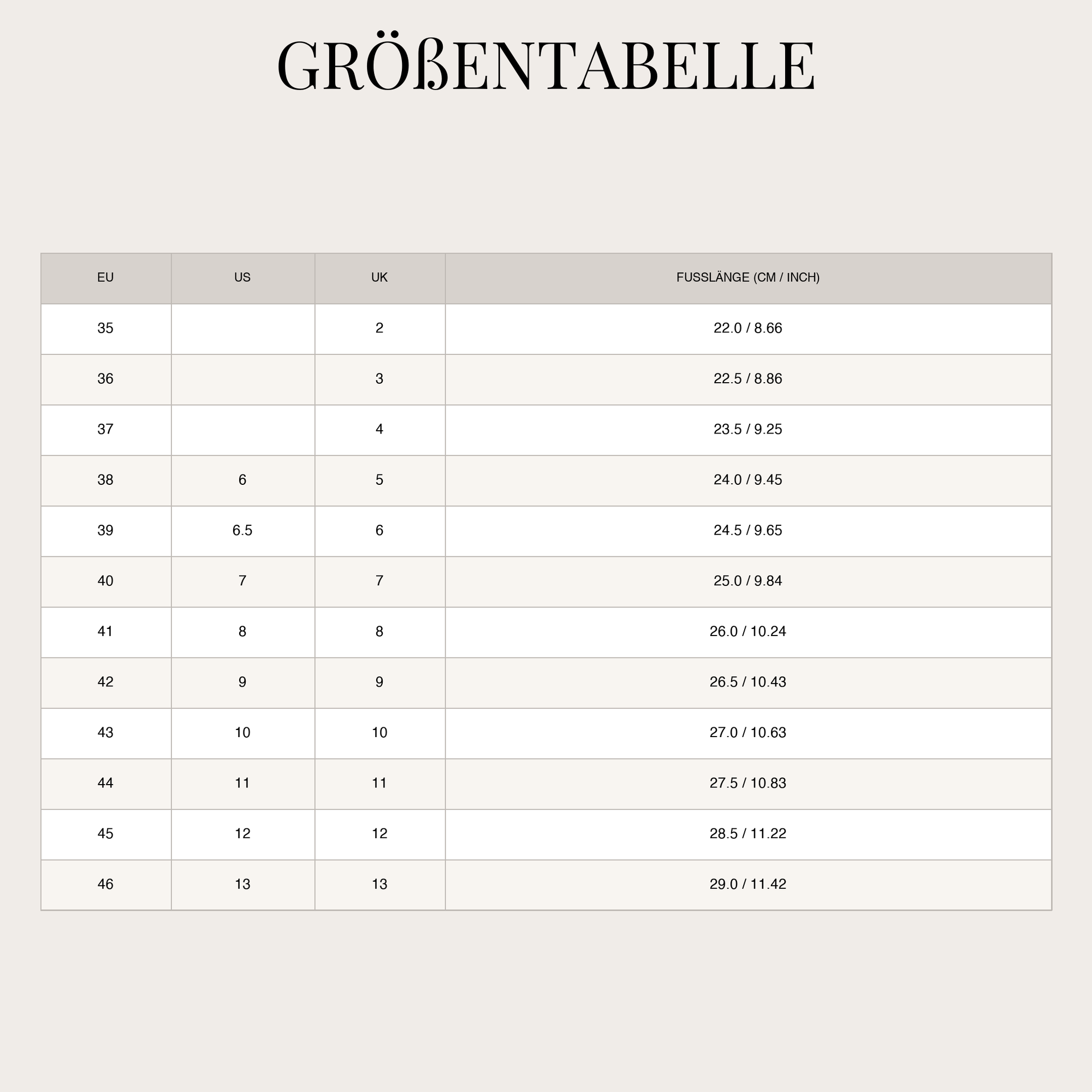 Size Chart