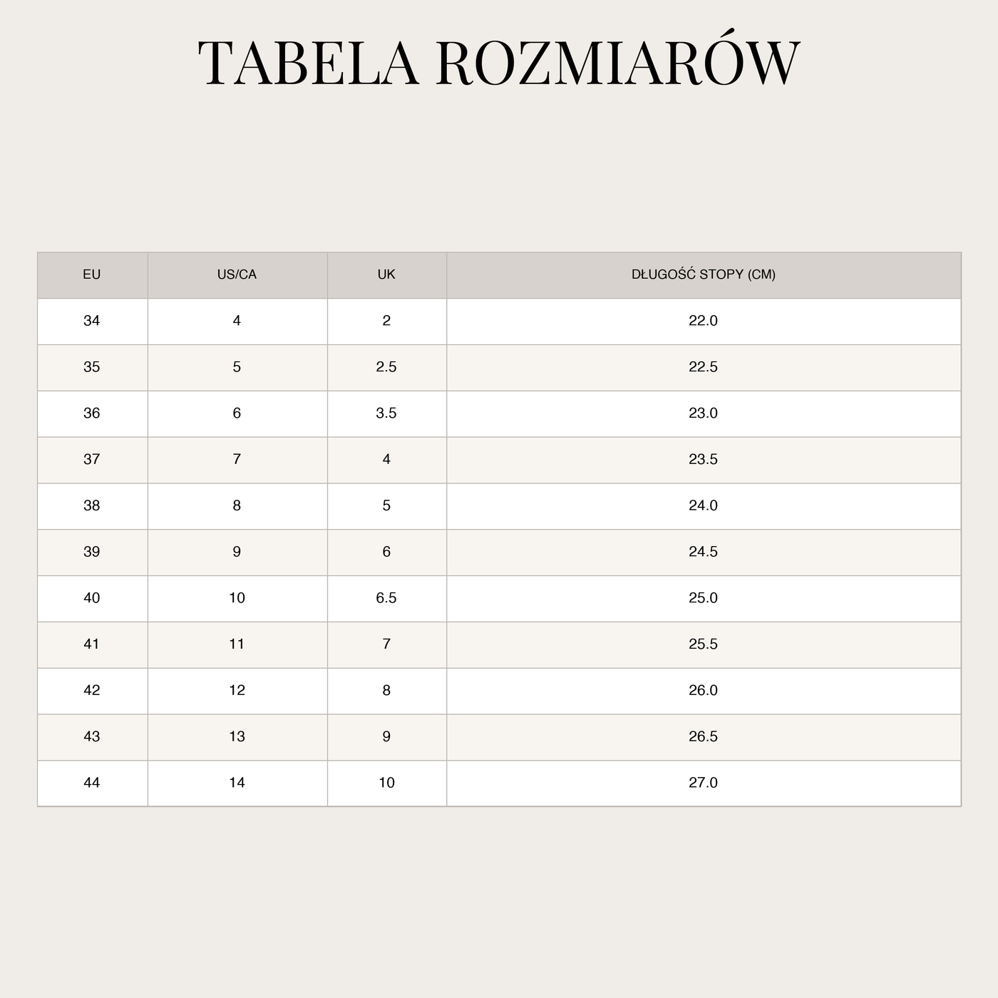 Szpilki Slingback dla kobiet – Satyna z noskiem w szpic & Czółenka size chart
