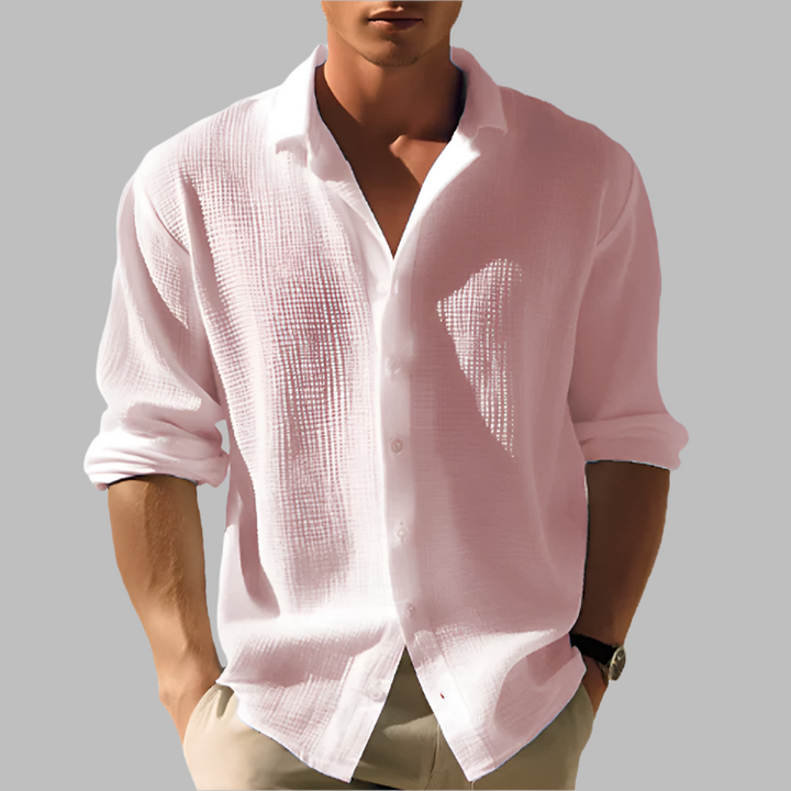 Lässiges langärmeliges Herrenhemd | Button-down