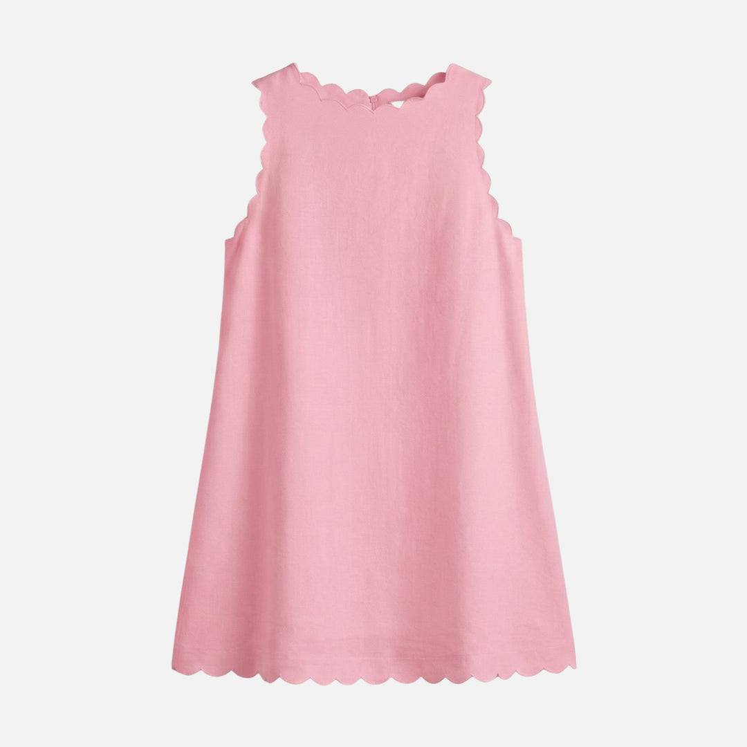 Ärmelloses Baumwoll-Minikleid mit Wellensaum für Damen