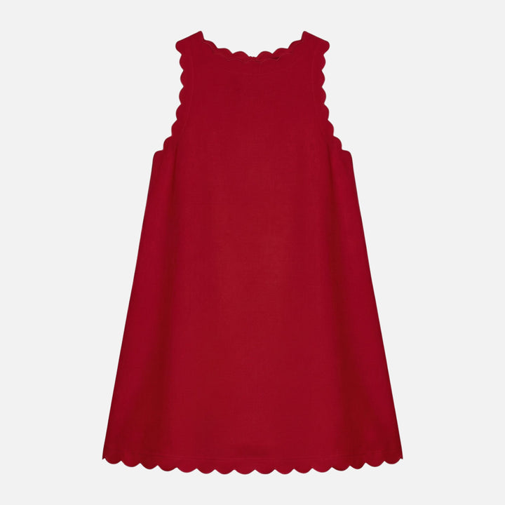 Ärmelloses Baumwoll-Minikleid mit Wellensaum für Damen