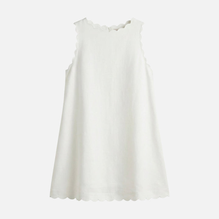 Ärmelloses Baumwoll-Minikleid mit Wellensaum für Damen