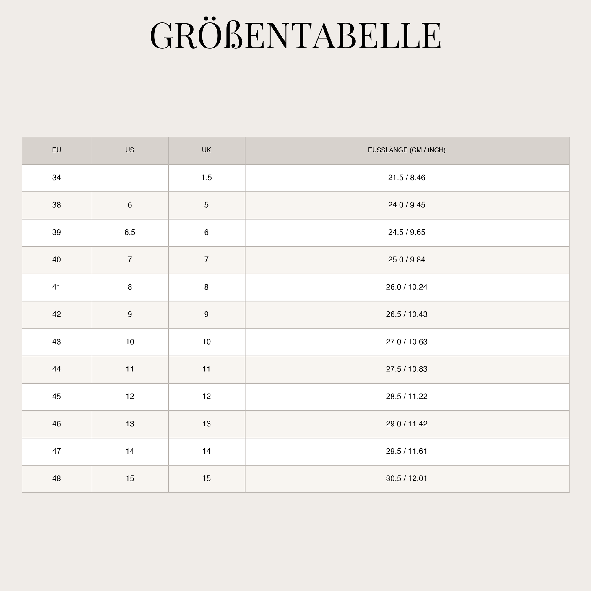 Size Chart
