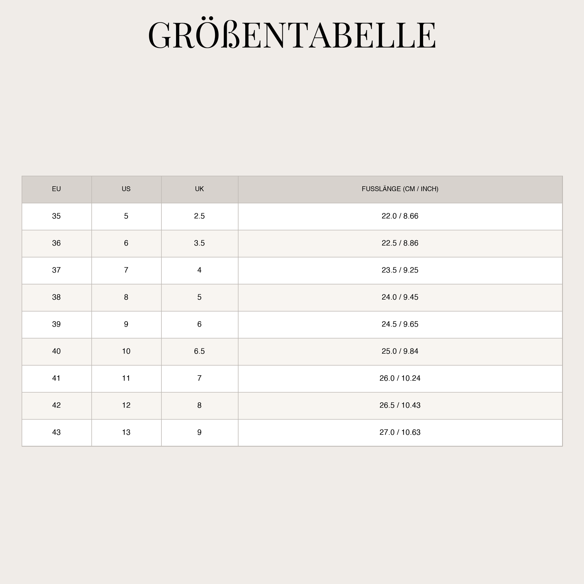 Size Chart
